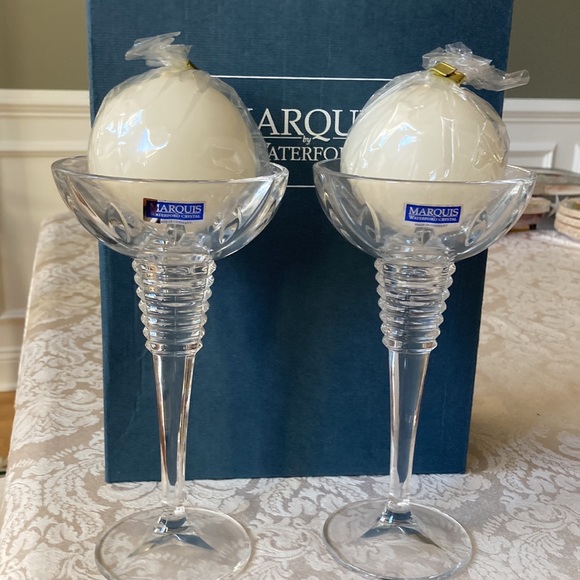 Modern Waterford crystal candlesticks. - Picture 2 of 4